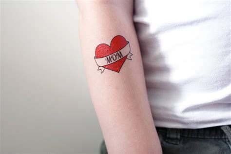 I love mom temporary tattoo / mom tattoo / heart tattoo / | Etsy