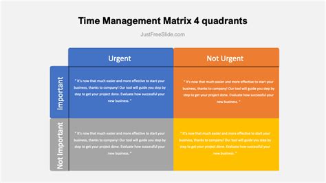 Time Management Matrix 4 quadrants PowerPoint template | Just Free Slide