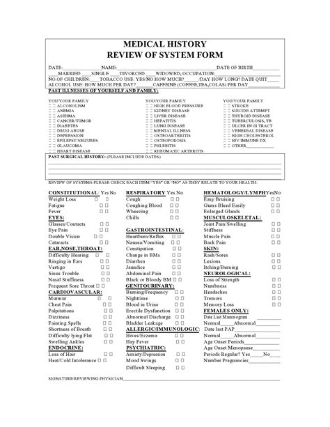 46 Free Review of Systems Templates (+Checklist) ᐅ TemplateLab