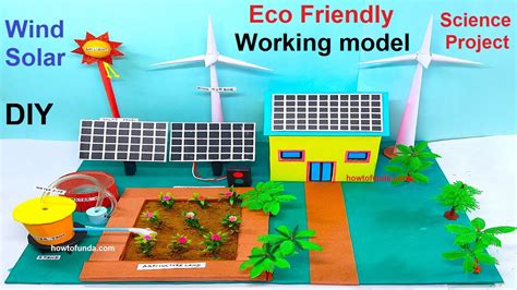 eco friendly science project model (solar - wind energy model science ...