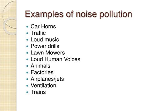 Noise Pollution Examples