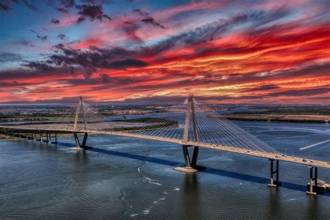 The Arthur Ravenel Jr. Bridge At Sunset Photograph by Mountain Dreams ...