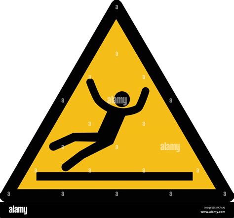 Warning sign vector - slippery surface symbol, label, sticker. Wet ...