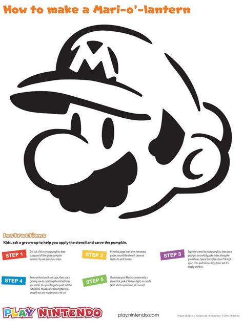 Carve Your Own Super Mario Pumpkin With Nintendo's Mario Stencil