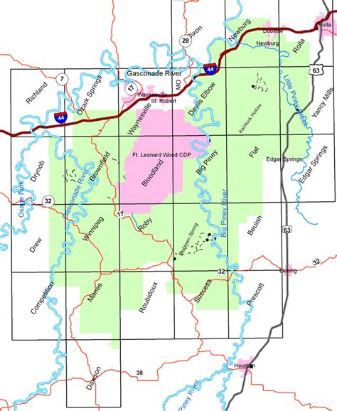 Mark Twain National Forest Trail Map - Fall Foliage 2024