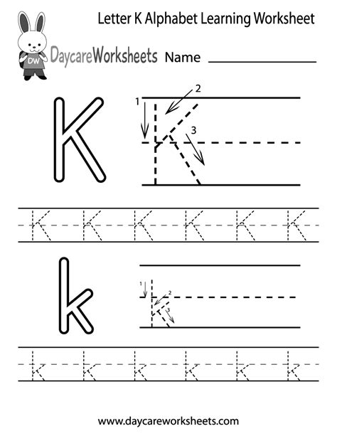 Tracing Letter K Worksheets | TracingLettersWorksheets.com