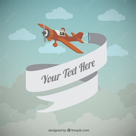 Premium Vector | Airplane with a banner