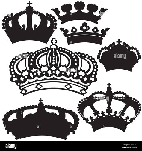 Royal Crown Silhouettes Stock Vector Image & Art - Alamy