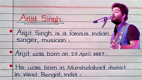 10/20 lines on Arijit Singh 👨‍🎤 Arijit Singh Biography/Biodata in ...