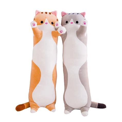 Kitty Cat Pillow Plush Tube Stuffed Kitten Squish Mellow Valentines Day ...