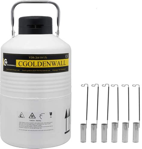 CGOLDENWALL 3L Liquid Nitrogen Container Cryogenic Container LN2 Tank ...