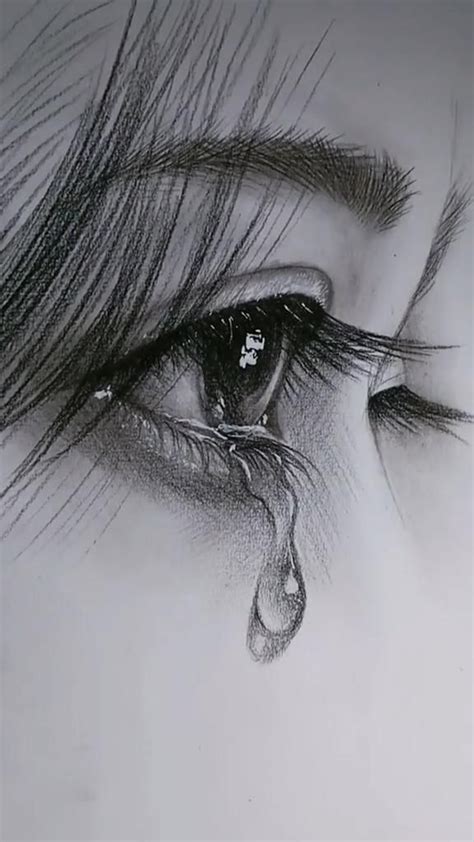 Pencil Crying Eye Drawing Easy - Perangkat Sekolah