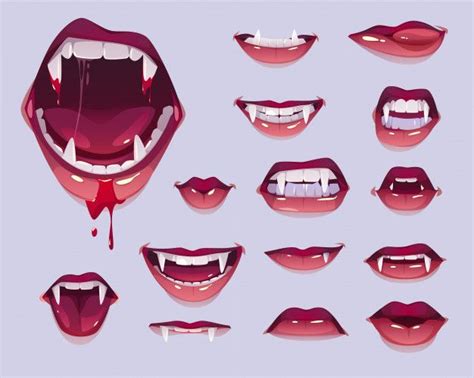 Boca de vampiro con colmillos, labios ro... | Free Vector #Freepik # ...