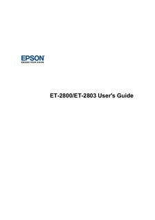 Epson EcoTank ET 2800 Printed Manual