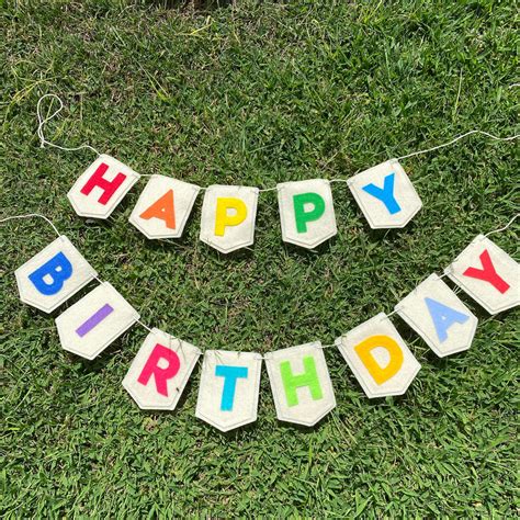 Happy Birthday Rainbow Banner Rainbow Birthday Felt Banner - Etsy