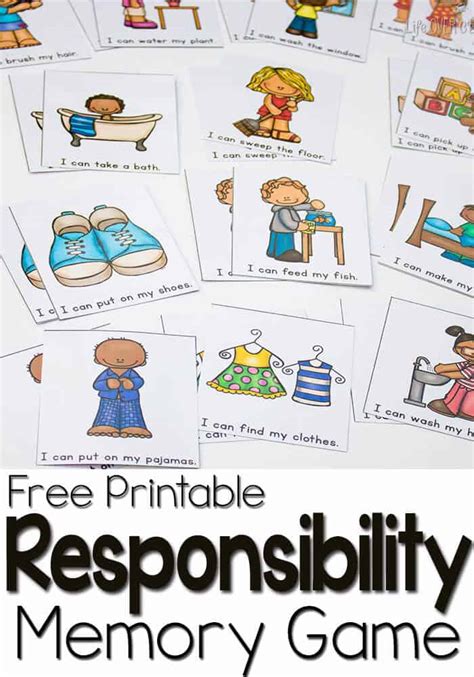 Responsibility for Preschoolers: Free Memory Game