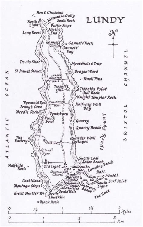 Lundy Island in the Bristol channel | Lundy, Bristol channel, Map