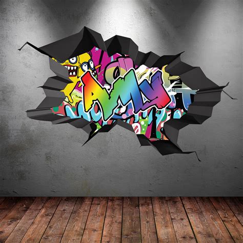 Pin by Wall Smart Designs on Personalised Wall Stickers | Graffiti wall ...