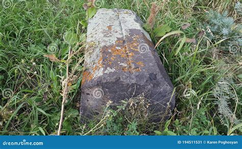 Ancient Armenian Cemetery. Christian Grave of 1800. Burial Place ...