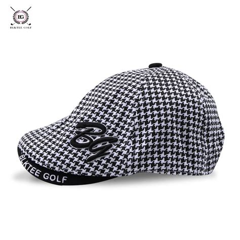 Golf Hats Women's Cap Ladies Houndstooth Casual Hat Female Sports Cap ...