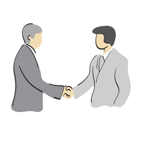 Business people shaking hands illustration vector hand drawn isolated ...