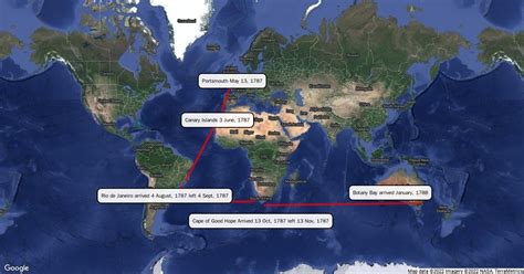 route of first fleet : Scribble Maps