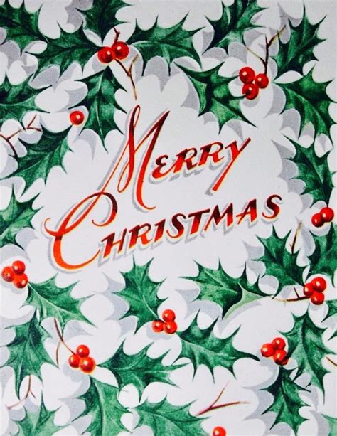 #retrochristmas Merry Christmas. Christmas Holly. Vintage Christmas ...