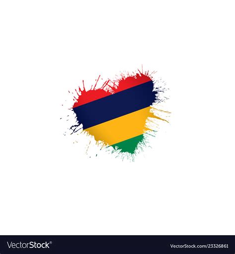 Mauritius flag on a white Royalty Free Vector Image