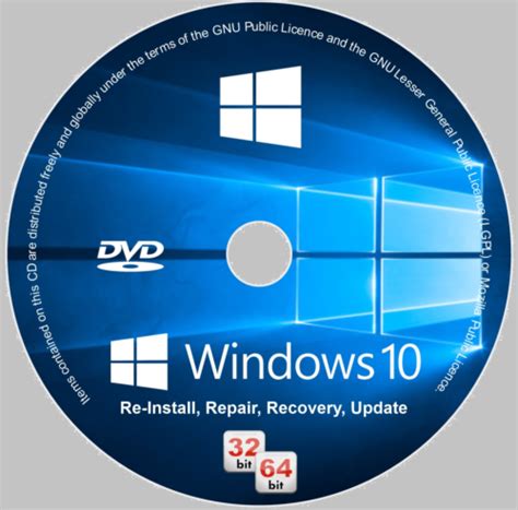 Windows 10 CD Versions 32/64bit Restore Repair Install Upgrade ...