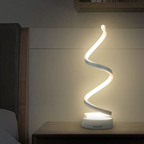 Makion Spiral LED Table Lamp, Curved LED Desk Lamp, Contemporary ...