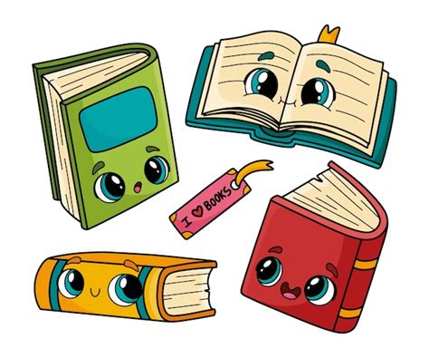 Free Vector | Hand drawn book cartoon illustration