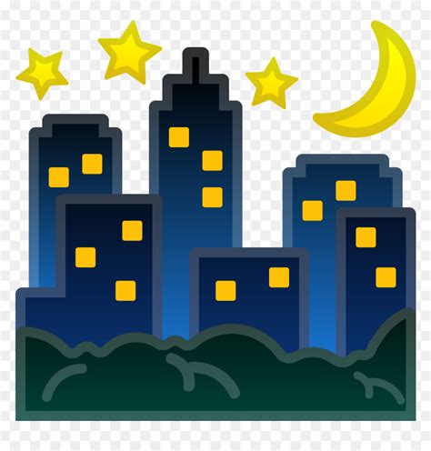 Night With Stars Icon - City Emoji Png, Transparent Png - vhv