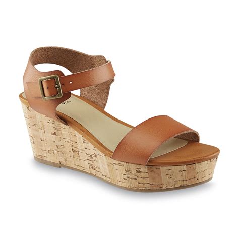 Basic Editions Women's Wallie Brown Wedge Sandal - Shoes - Women's ...