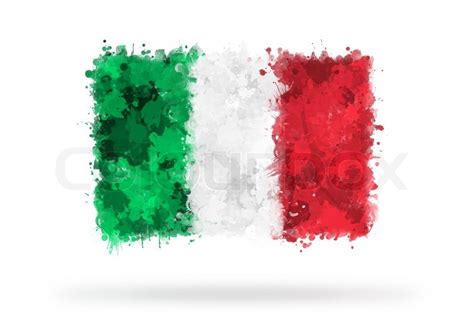 Flag of Italy painted with watercolors ... | Stock image | Colourbox