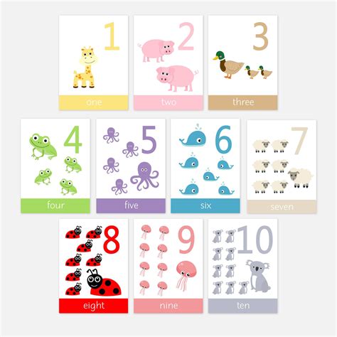 Number 1-10 Flashcards | Flash Cards & Learning Resources for Toddlers ...