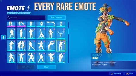 Every Rare Emote In Fortnite - YouTube