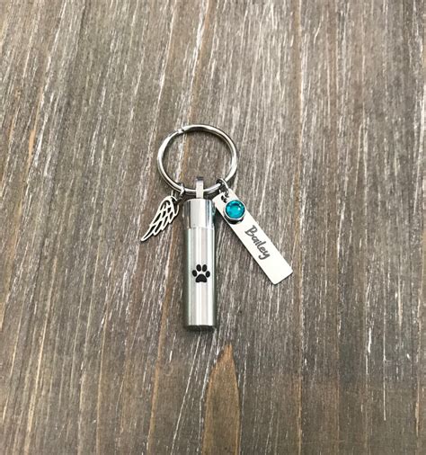 Pet Cremation Jewelry Pet Urn Ashes Keychain Pet Memorial Key - Etsy