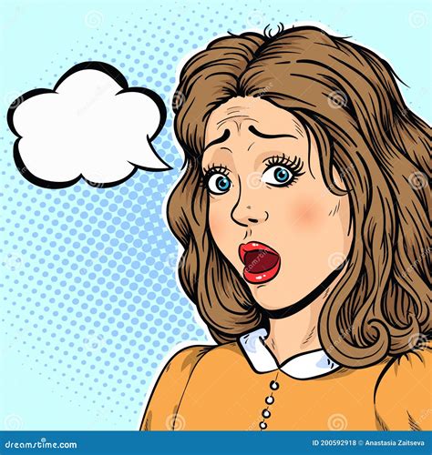 Sad Confused Woman Face with Thinking Balloon Vector Illustration in ...