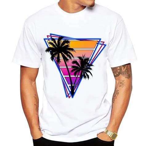 Men's t shirt new casual short sleeved Summer Retro Style Synthwave ...