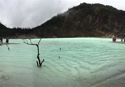 Kawah Putih Is A Striking Crater Lake And Tourist Spot In A Volcanic ...