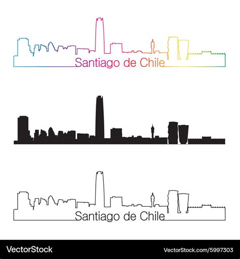 Santiago de chile skyline linear style Royalty Free Vector