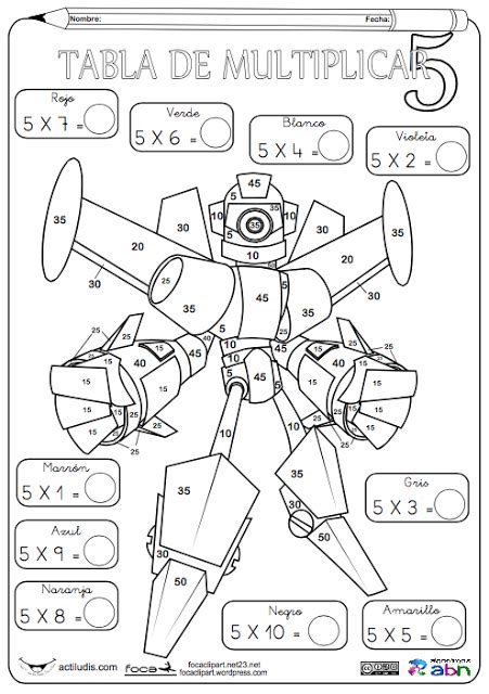 Tablas de multiplicar: fichas para colorear y jugar | Kids math ...