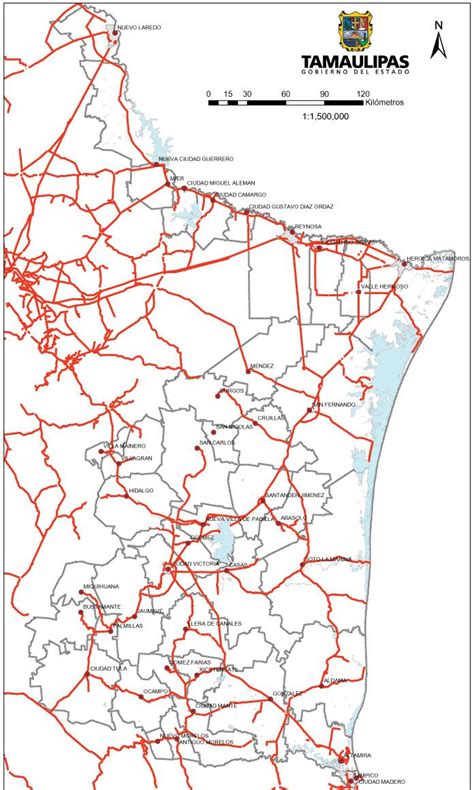 Map of Tamaulipas - Full size