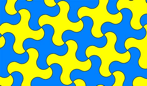 A Blue and Yellow Tessellation Made with Semicircles ... | Tessellation ...