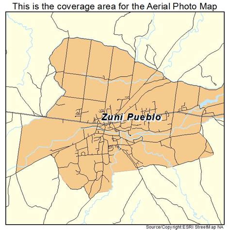 Aerial Photography Map of Zuni Pueblo, NM New Mexico