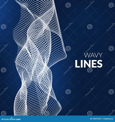 White Waves on Dark Blue Background, Vector Illustration Stock Vector ...