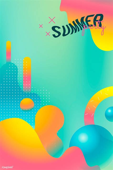 Vibrant summer party poster vector | premium image by rawpixel.com ...