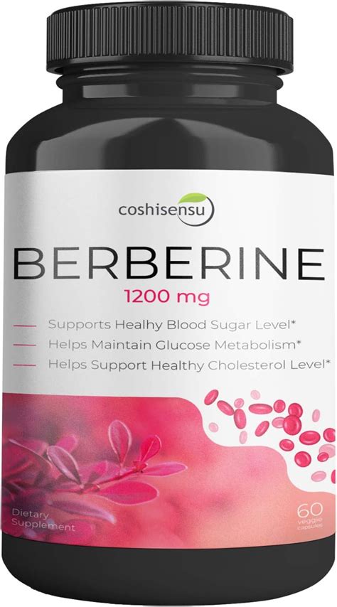 Berberine HCI 1200mg - Premium Diabetes Berberine Supplements - 60 ...