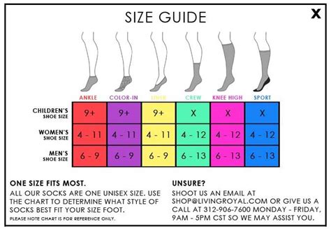 Sock Size Chart Women's