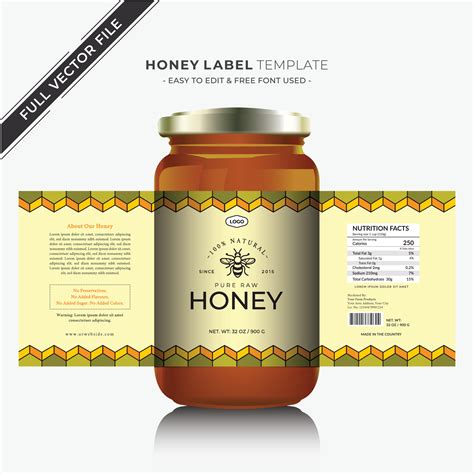 Honey label packaging honey design jar label and product label 17717100 ...